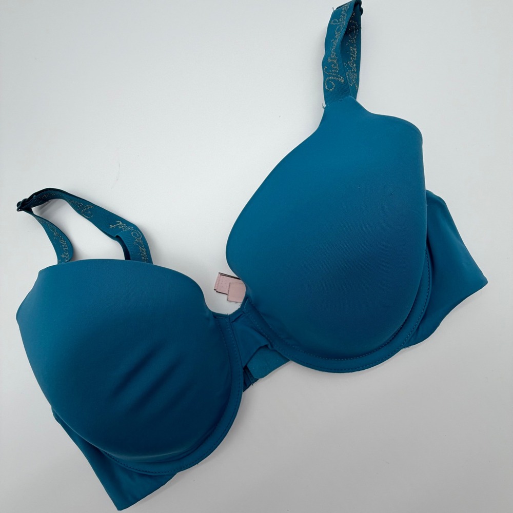 Victorias Secret T-Shirt Bra 34D Teal Blue Lightly Lined Full Coverage